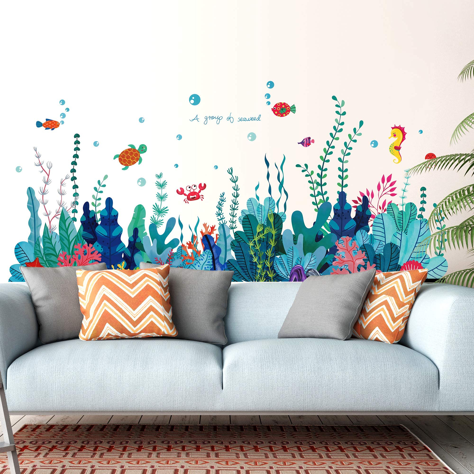 RAINBOW WSK under the sea view coral and seaweed decal sheet for a playful wall
