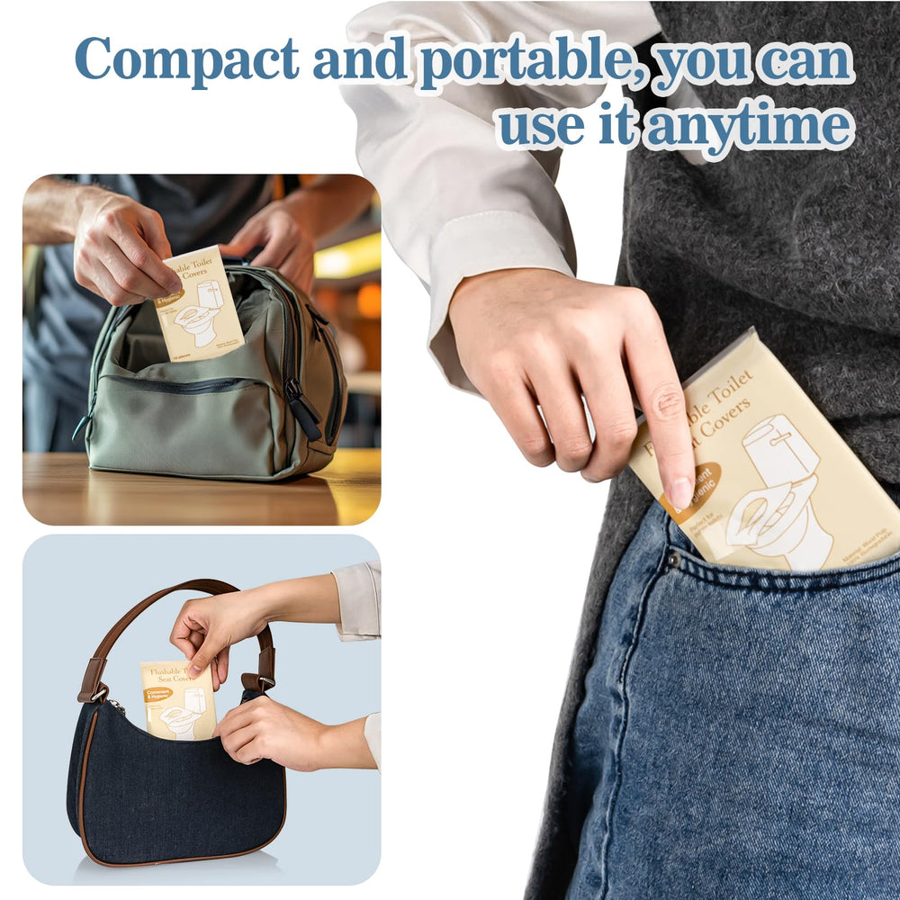 RAINFLOW biodegradable pulp seat covers flushable after use, eco-friendly option.