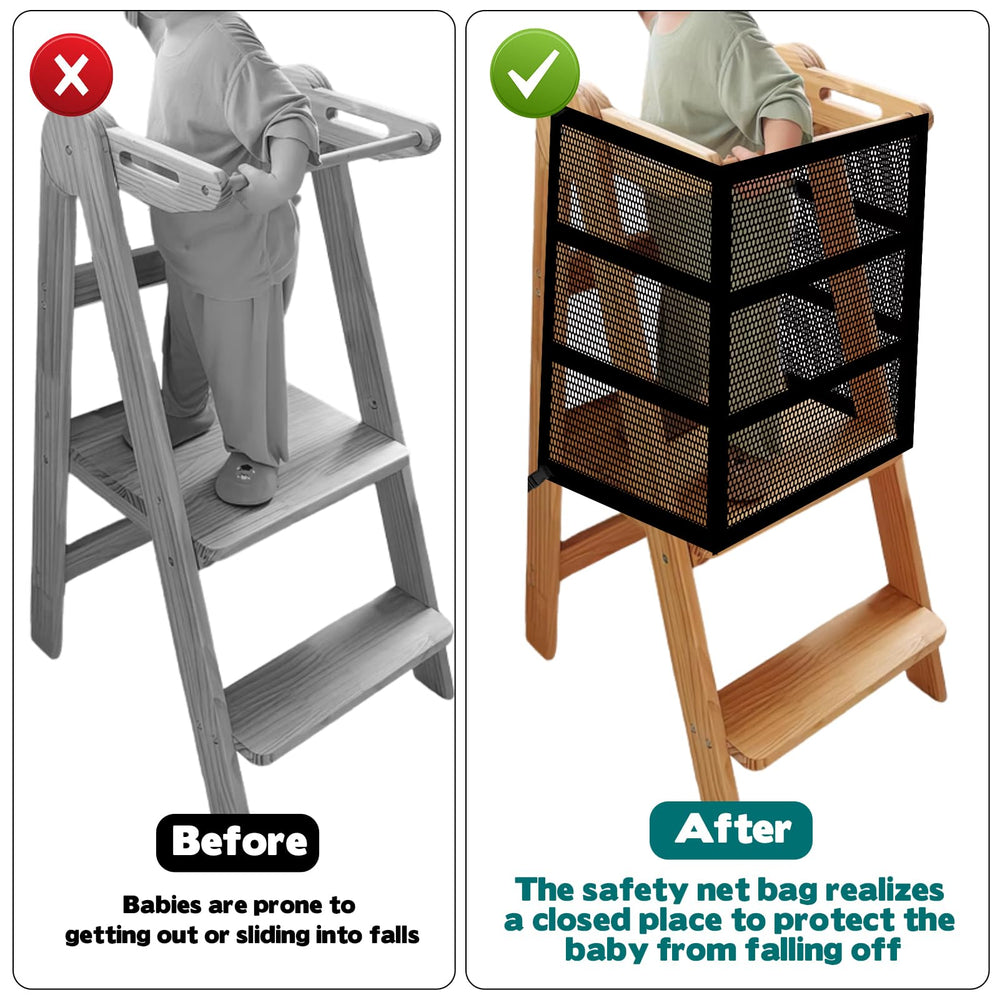 Rainmae safety net with adjustable buckles for a snug fit