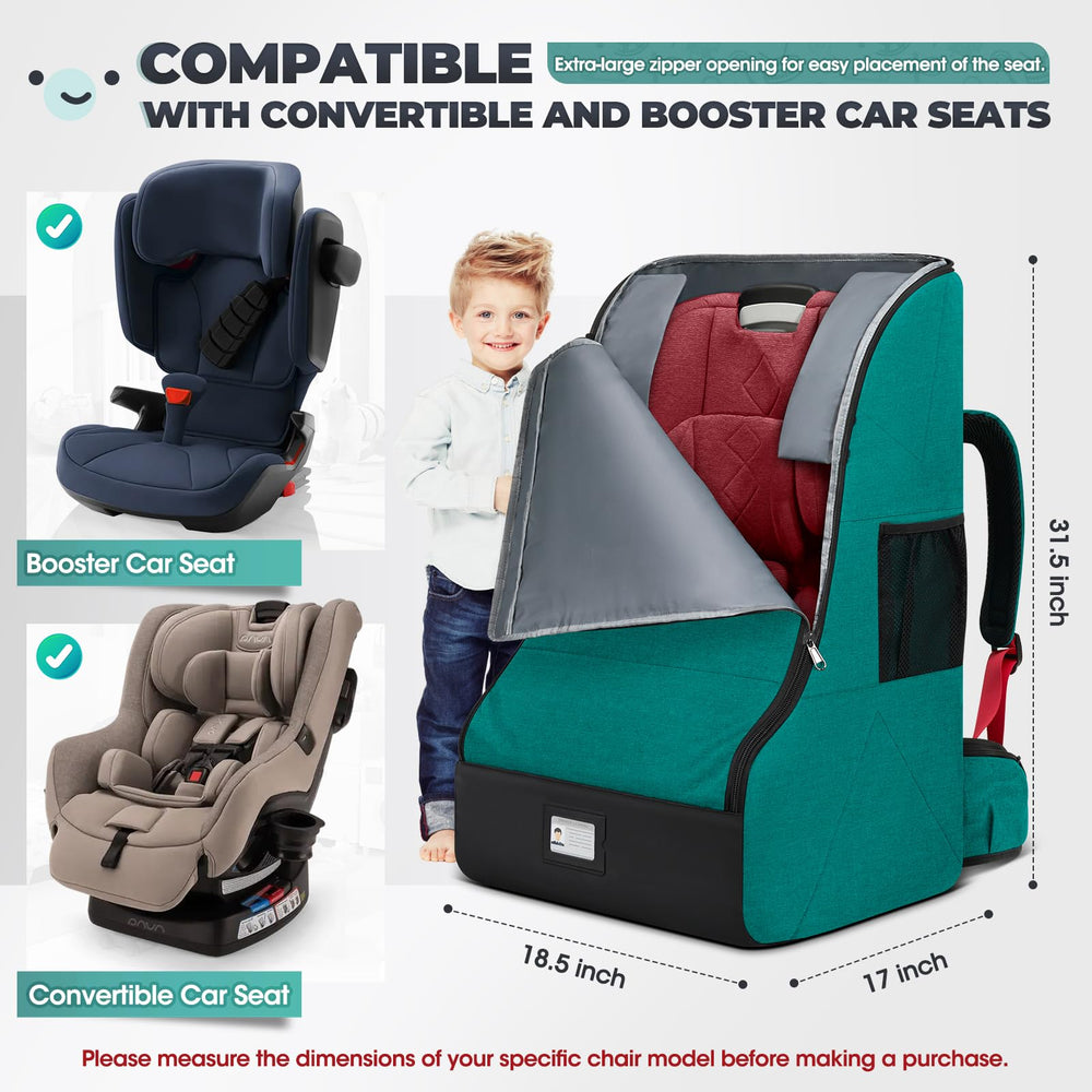 RAINSMORE bag open shows padded protection securing the car seat during transport.