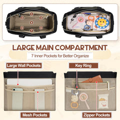RAINSMORE insulated bottle pockets maintain temperature during outings.