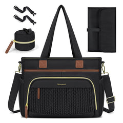 RAINSMORE diaper bag tote with a wide opening for quick access.