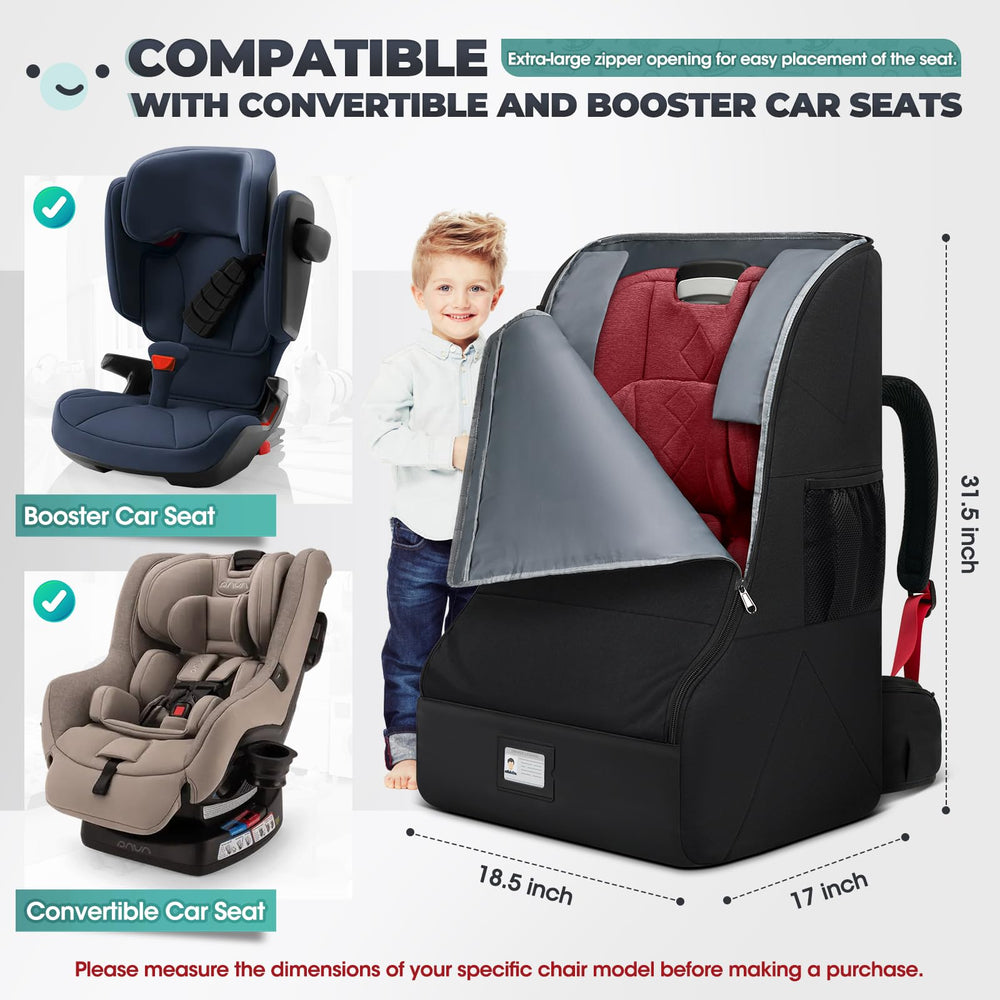 RAINSMORE padded car seat travel bag interior padding protects the seat