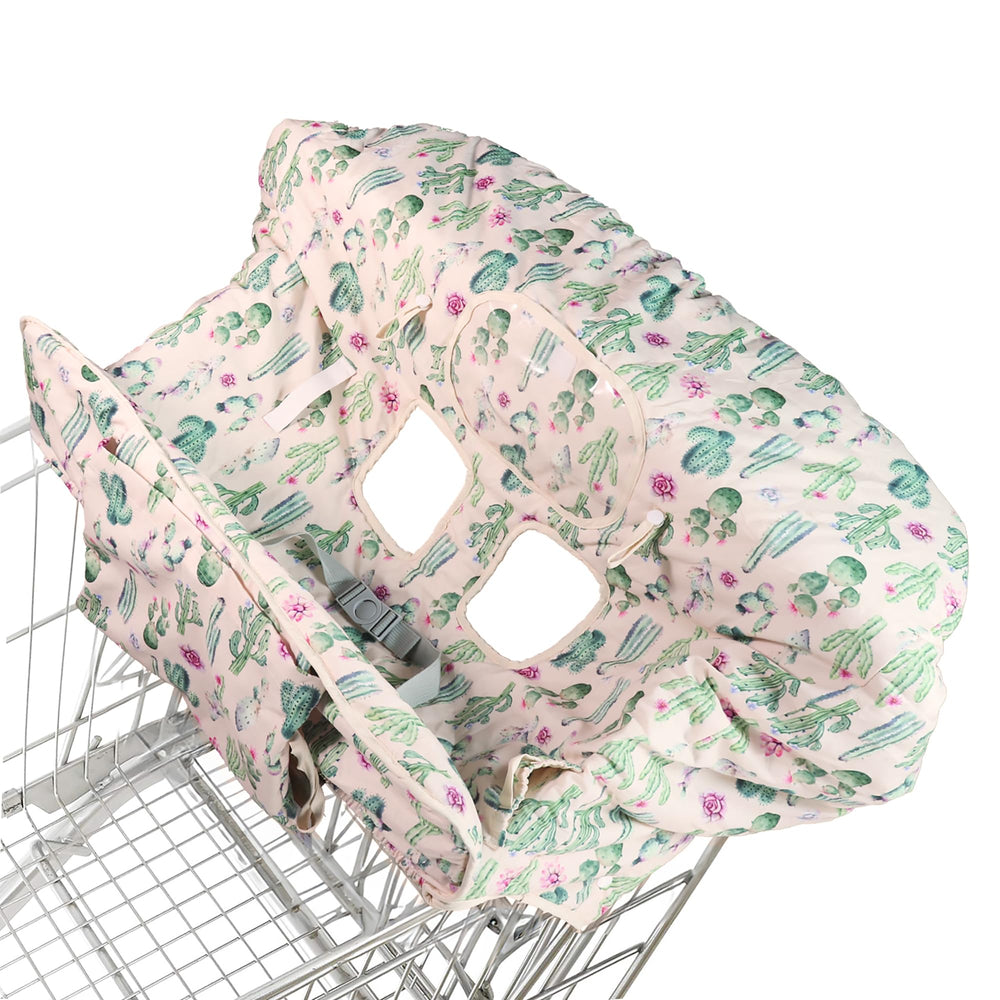 Raising Willow cactus cart cover with toy loops for on-the-go play