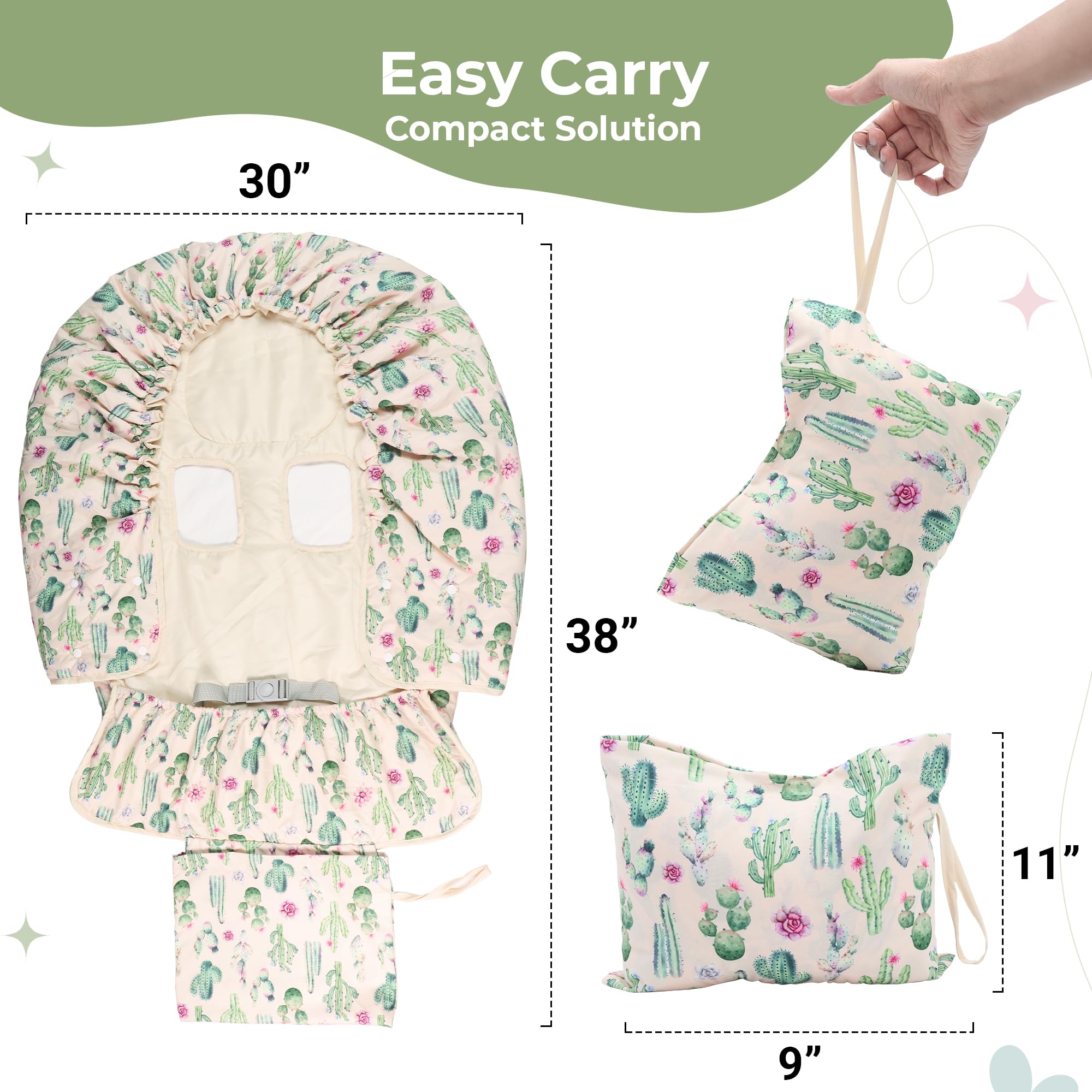 Raising Willow cactus cart cover showing water bottle pouch