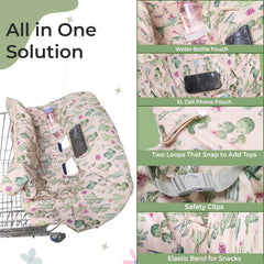 Raising Willow cactus cart cover featuring XL cell phone pouch