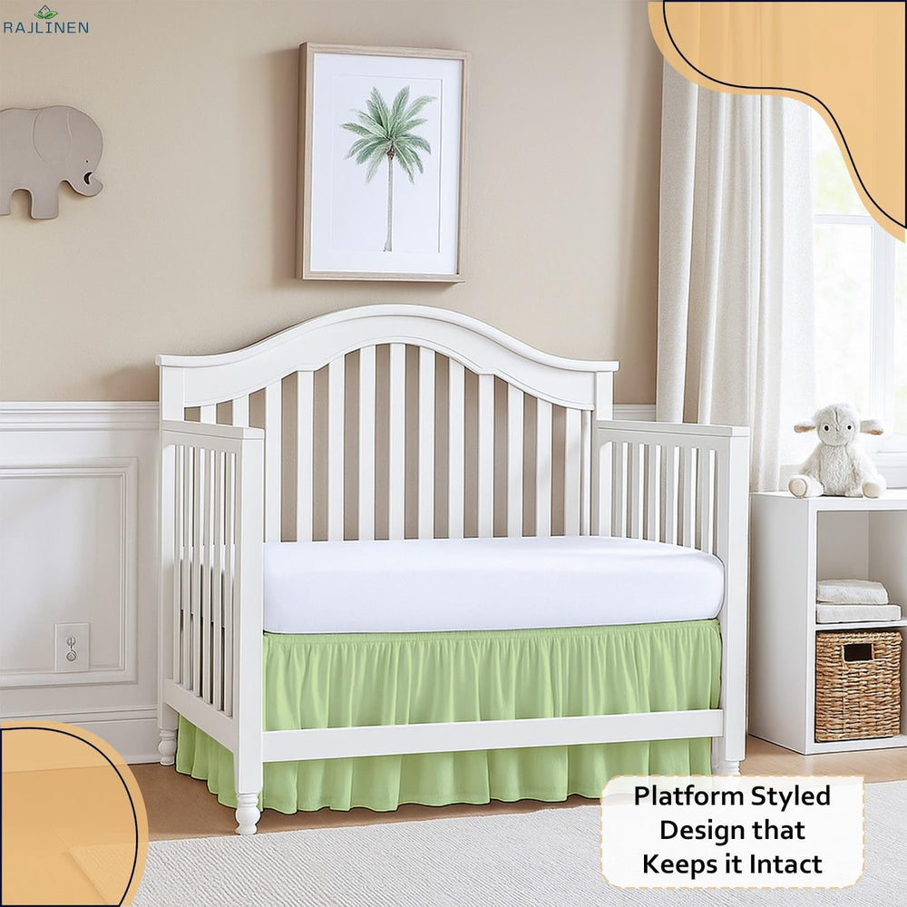 Rajlinen universal crib fit for standard 28x52 inch cribs with full coverage.