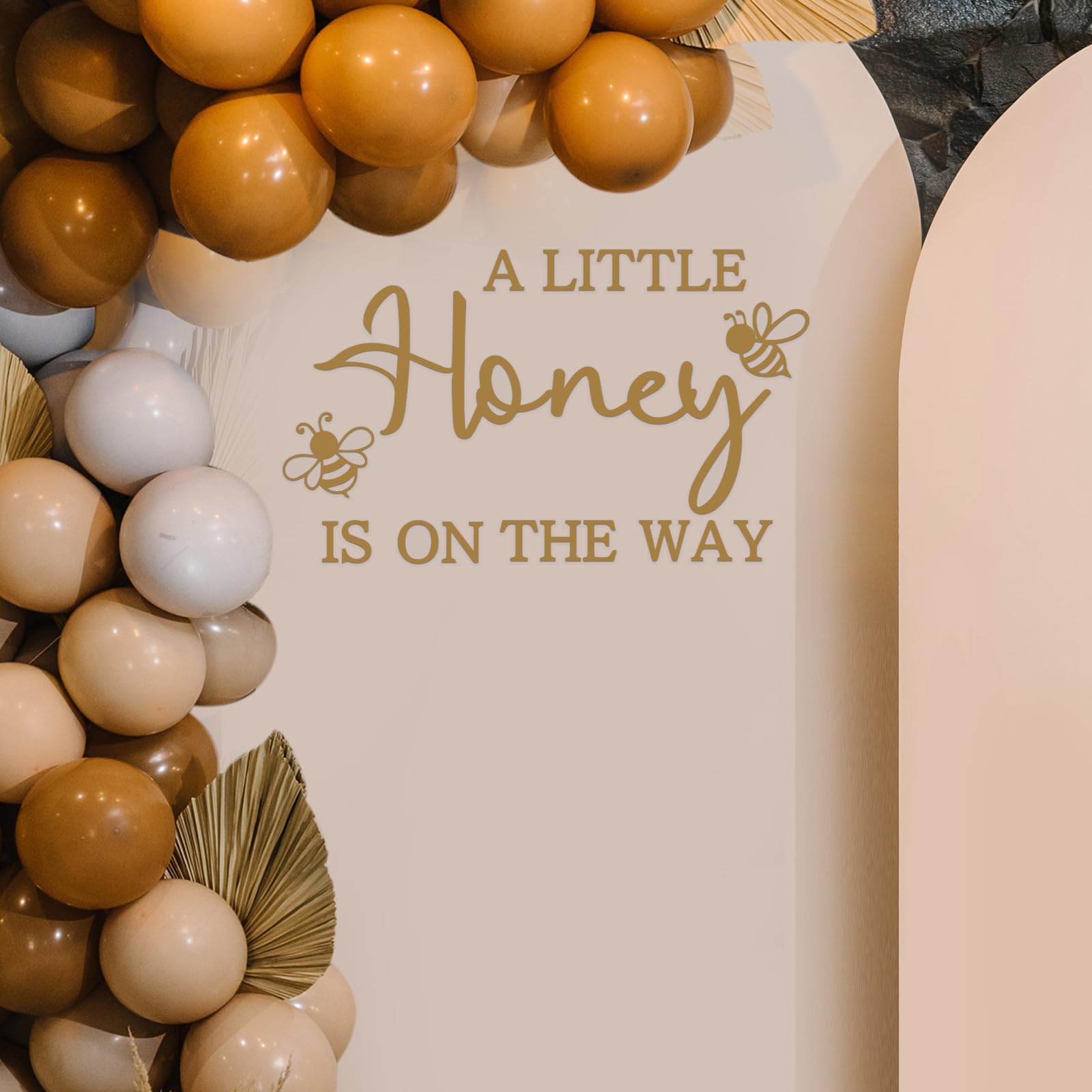 Ramciyo honey bee theme baby shower decal highlights bright, durable wall decor