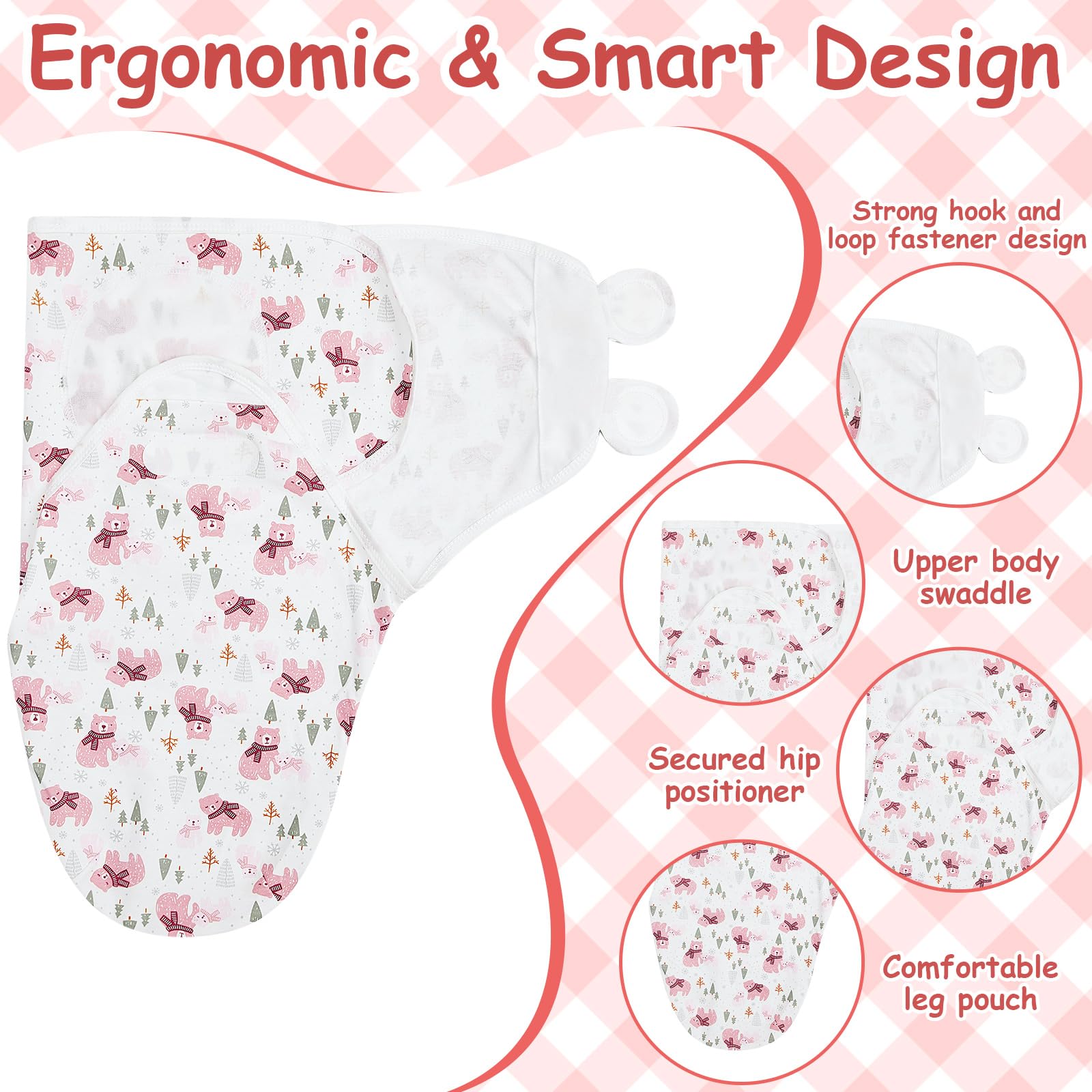 Ramede 6-pack swaddle set pink for easy daily wear.