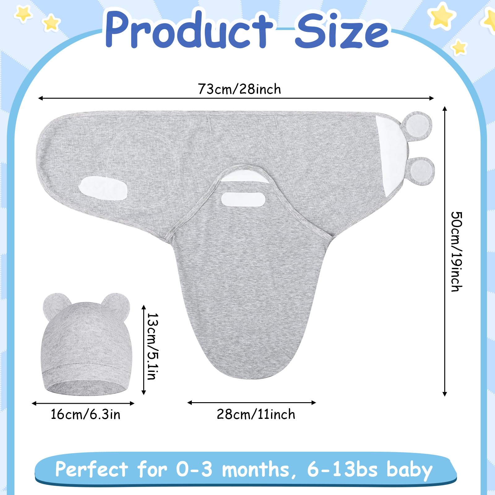 Ramede baby hats in the 6-pack provide soft warmth for newborn heads.