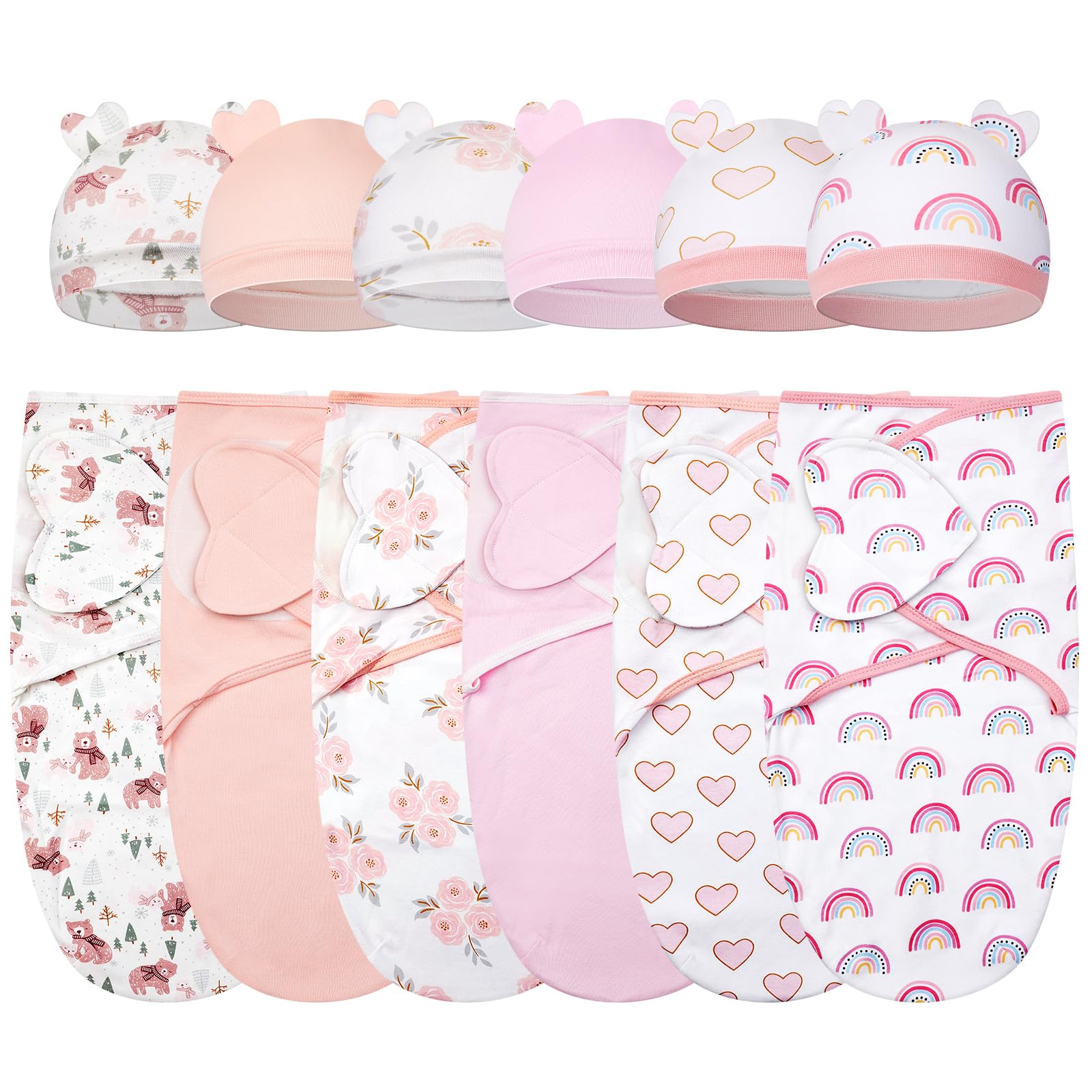 Ramede Love Pink swaddle blanket pack for secure newborn swaddling.
