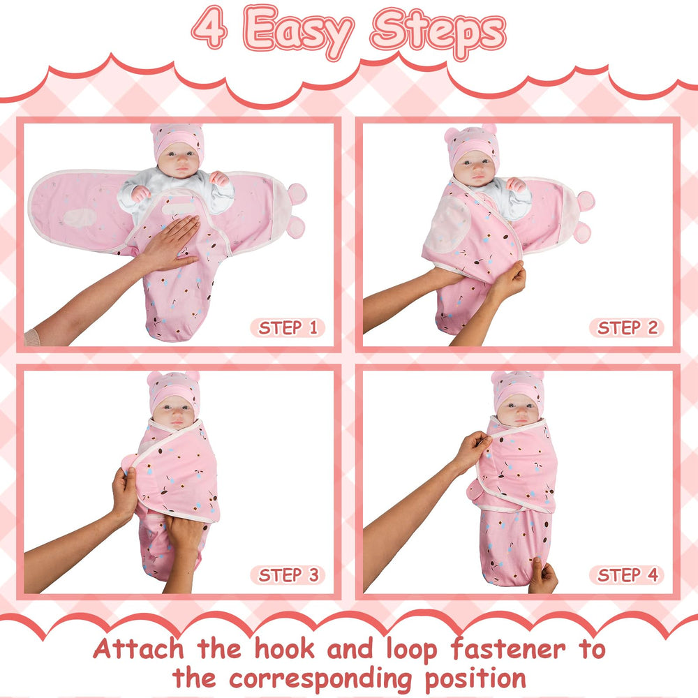 Ramede pink bear detail swaddle emphasizing the theme.