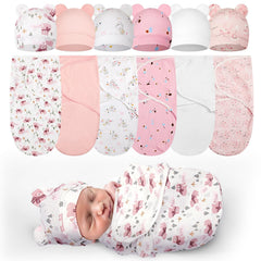 Ramede preemie swaddle bear pink in cozy cotton for gentle sleep.