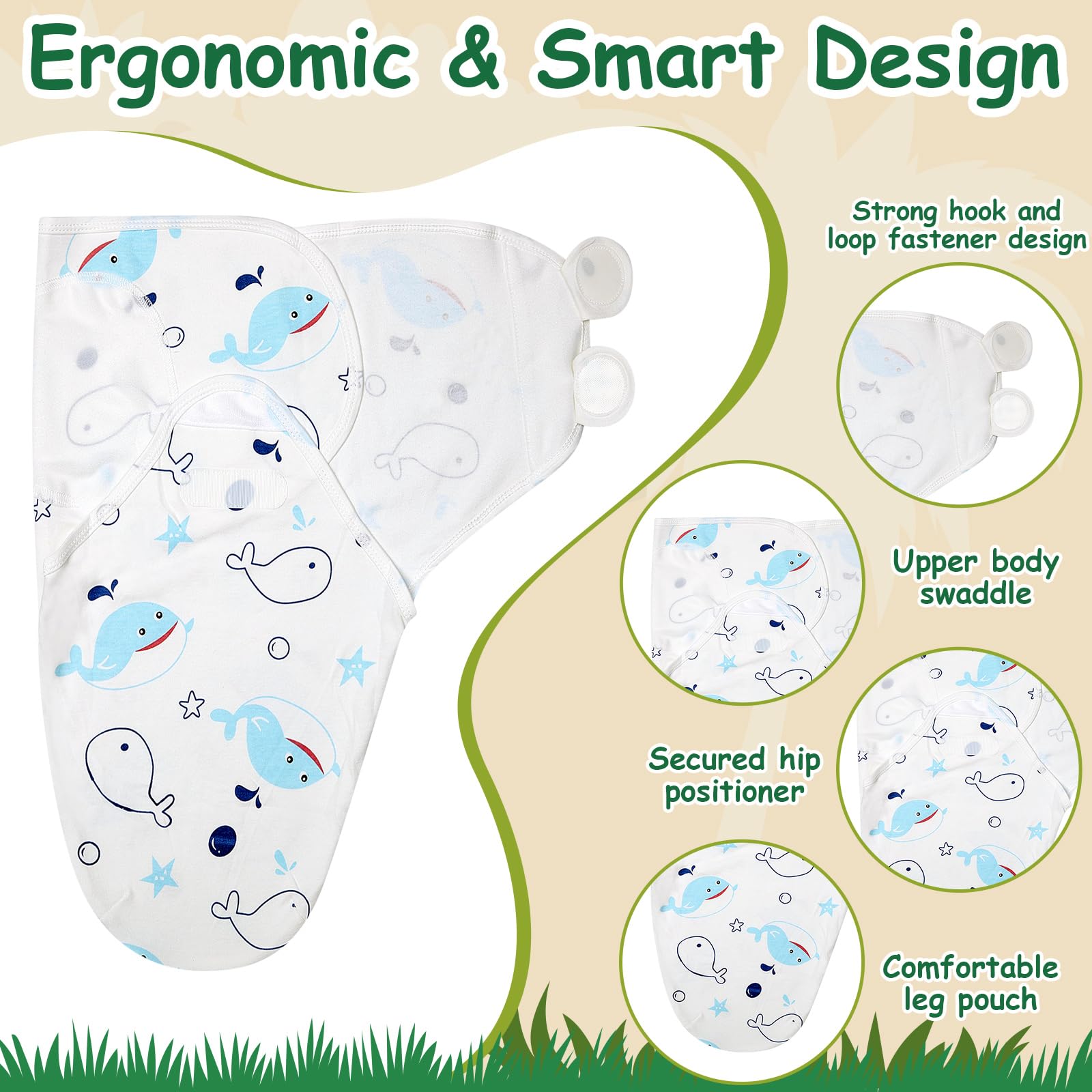 Ramede six-pack swaddles provide versatile, breathable cotton sleep options.