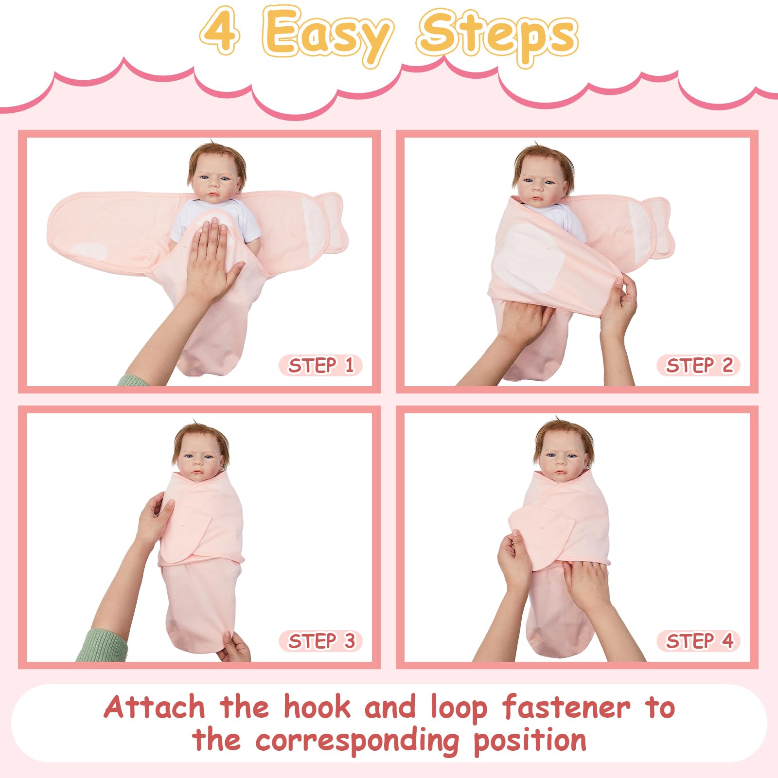 Ramede swaddle size 73x50 cm for easy wraps 0-3 months.