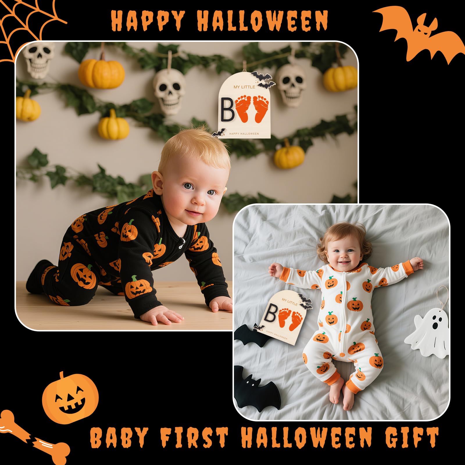 RANERVZ bat pattern detail, festive Halloween vibe on the sign