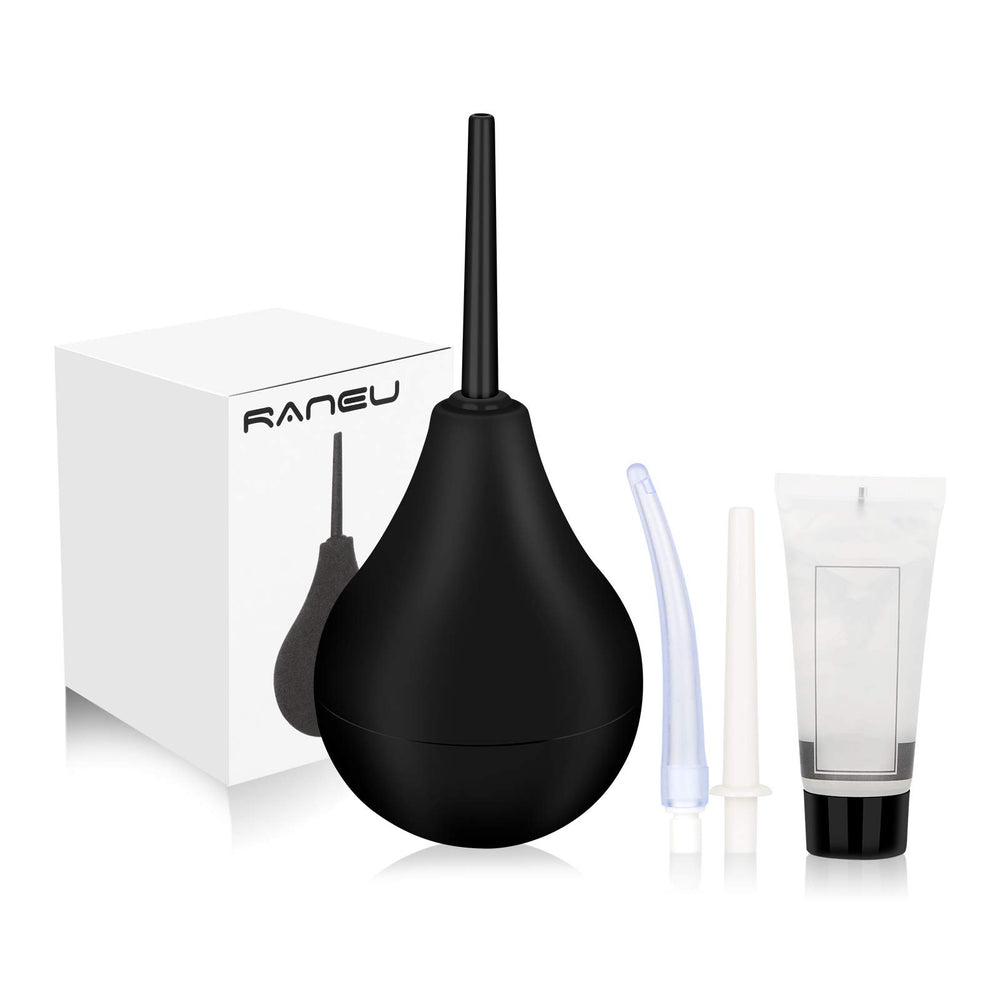 RANEU enema bulb with three nozzles for versatile at-home use.