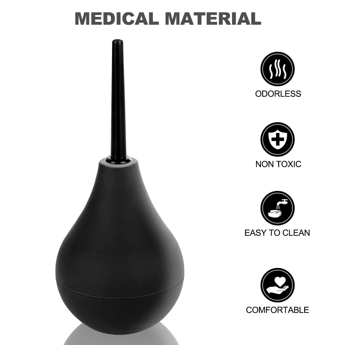 RANEU enema bulb and lubricant for smooth application.