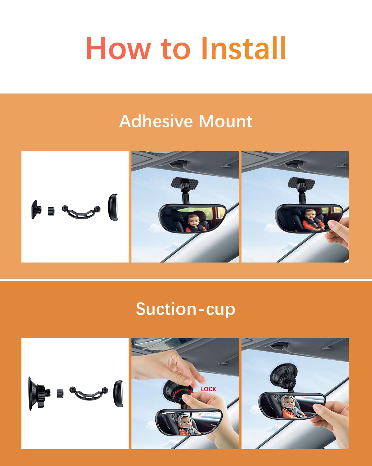 Range Tour baby car mirror helps caregivers monitor rear passengers safely.