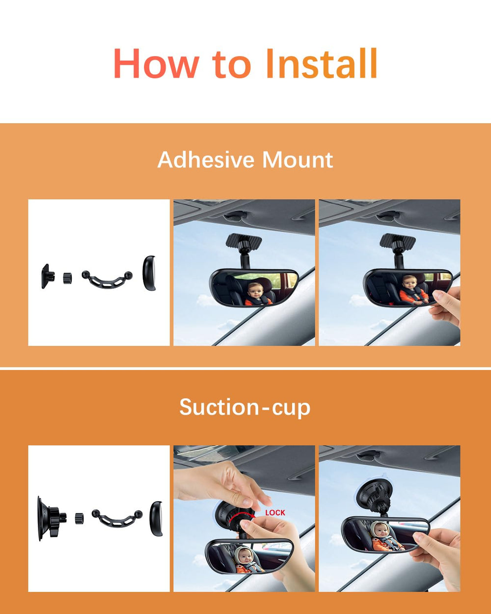 Range Tour baby car mirror helps caregivers monitor rear passengers safely.