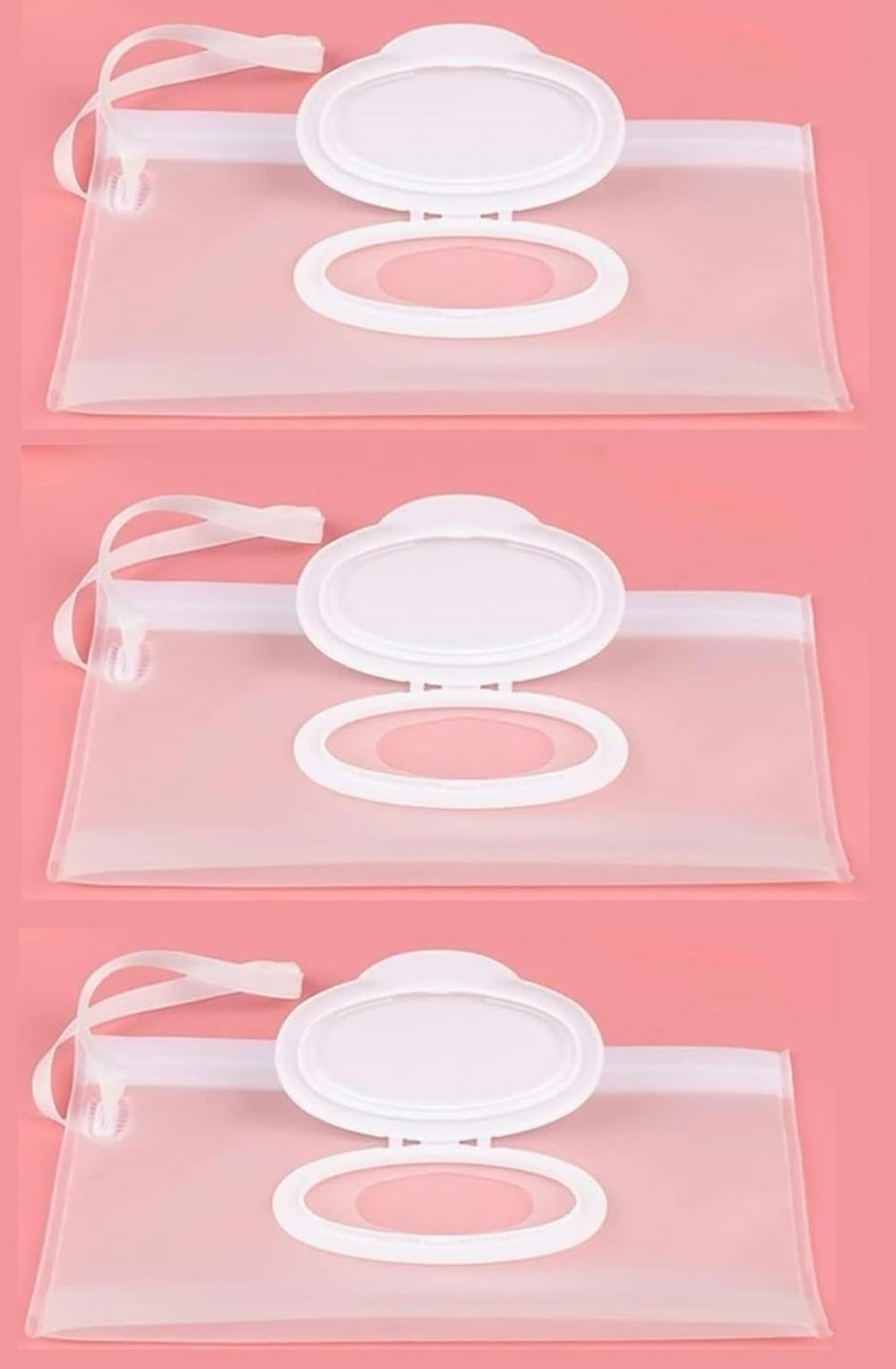RANYUNSYZ 3Pcs refillable wipe case set keeps wipes moist on the go.