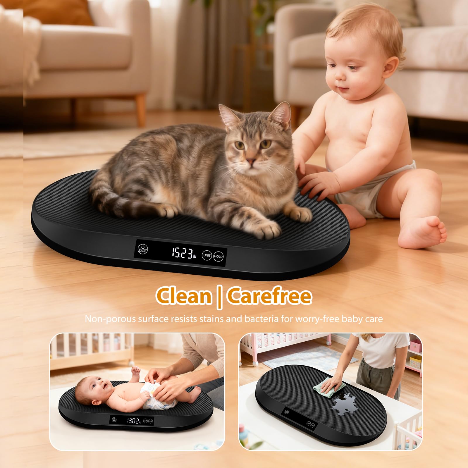 RAOYAN concave tray cradles baby during weighing