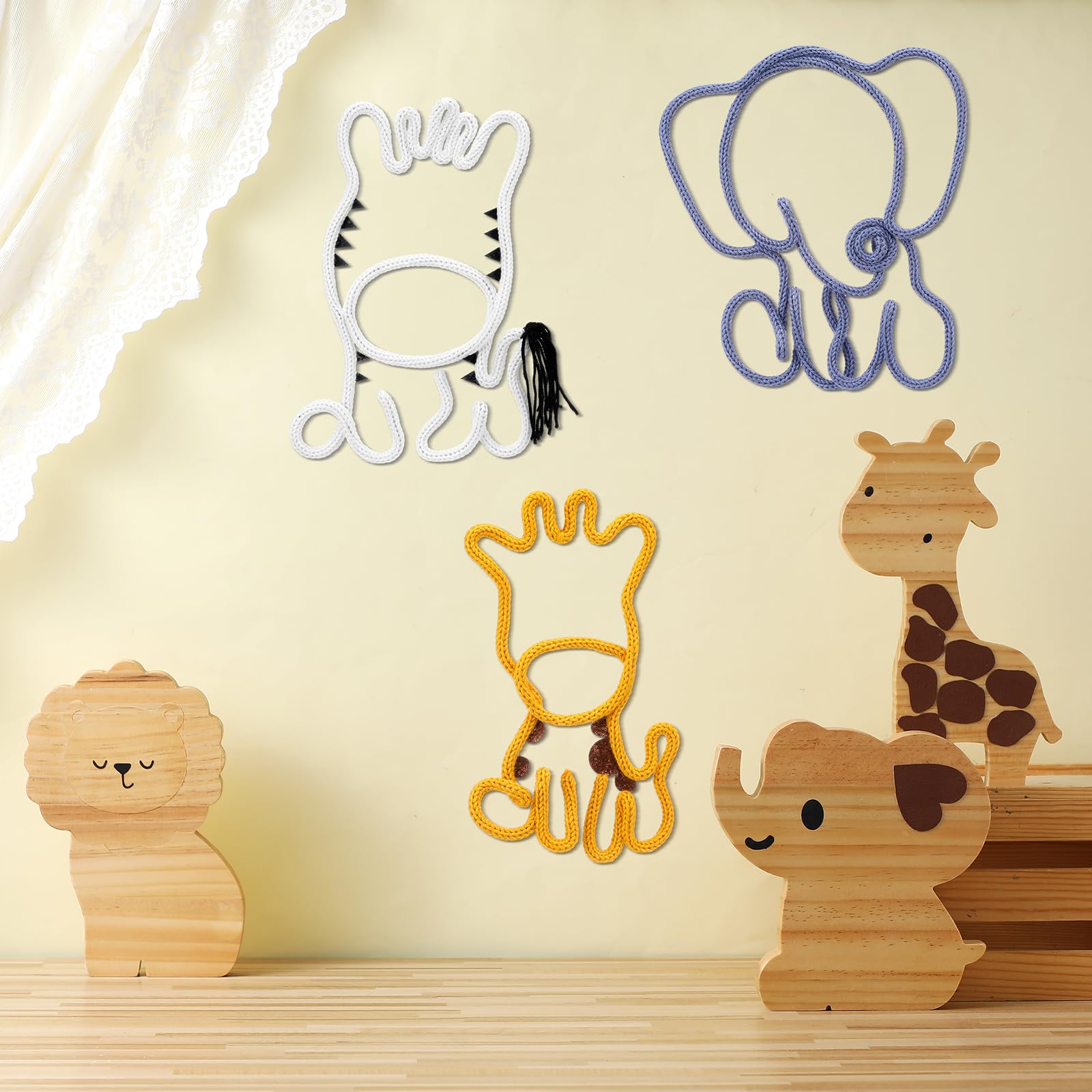 RattanView giraffe woven wall hanging creates layered wall art