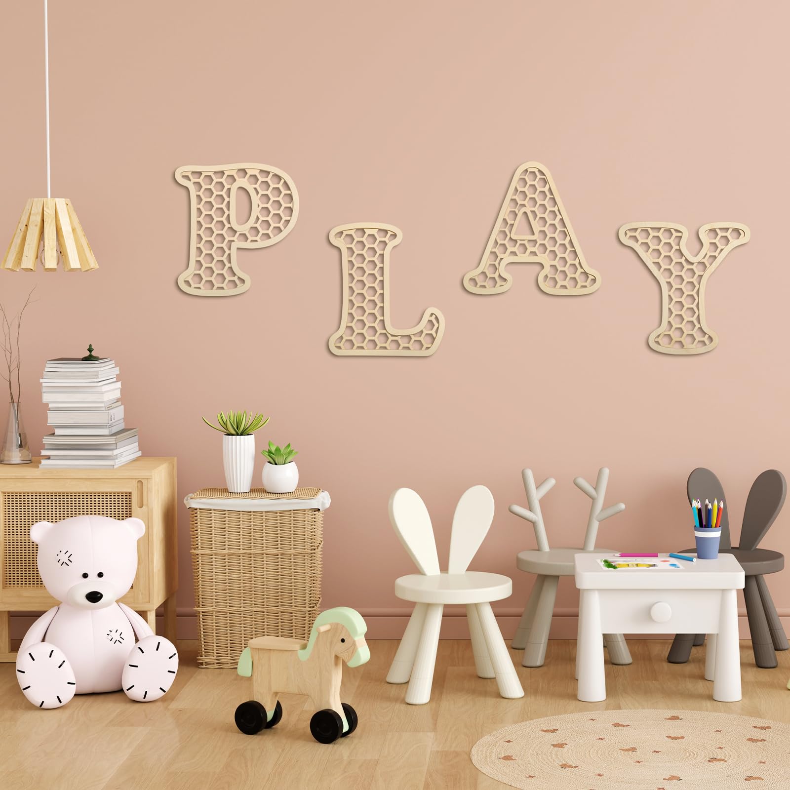 RattanView wall-mounted letters for organized learning space
