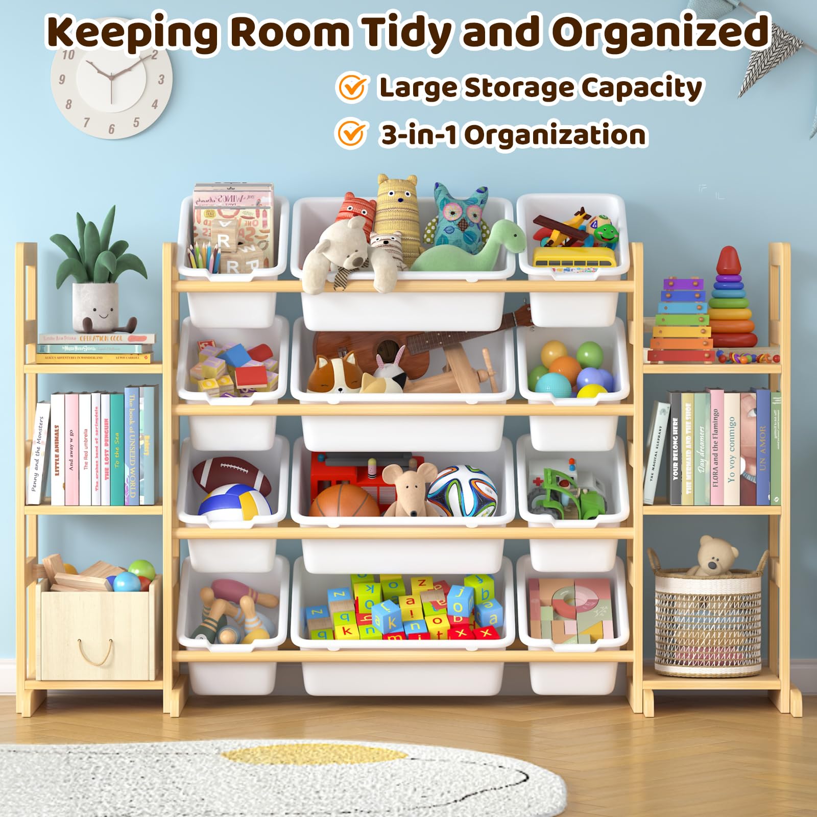 Ratulie child-height access design demonstrates independent toy tidy-up