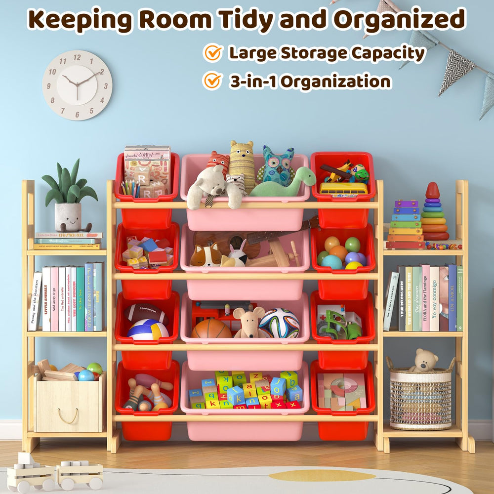 Ratulie toy storage bin rows close-up highlights easy sorting with labeled compartments