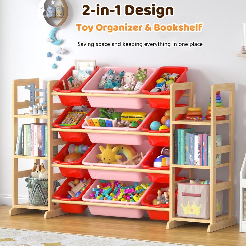 Ratulie toy storage open shelves display books and toys neatly within reach