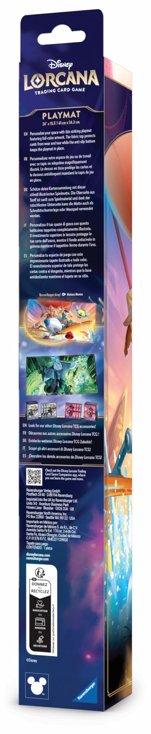 Ravensburger Disney Lorcana playmat suitable for ages 8 plus during gameplay
