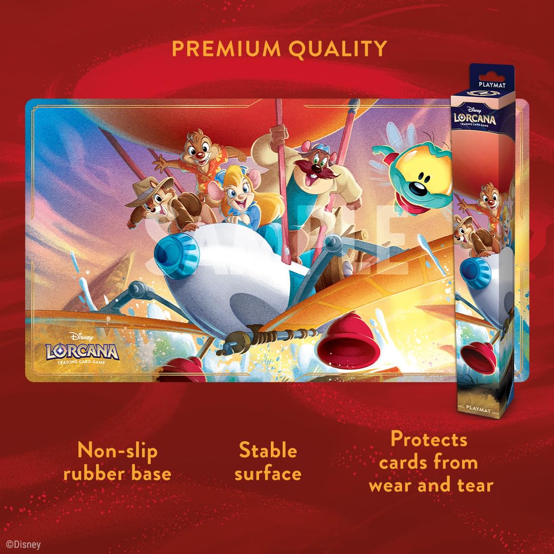 Ravensburger Lorcana Rescue Ranger Away playmat uses neoprene material for durable card protection