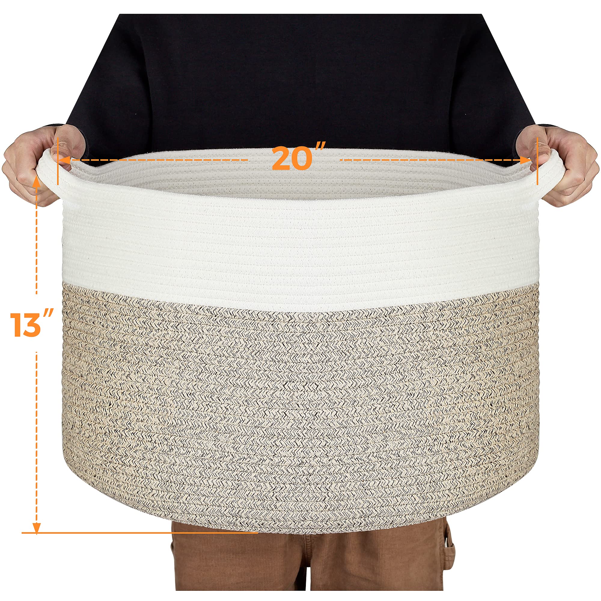 Ravinte Blanket Basket in a living room, offering stylish storage.