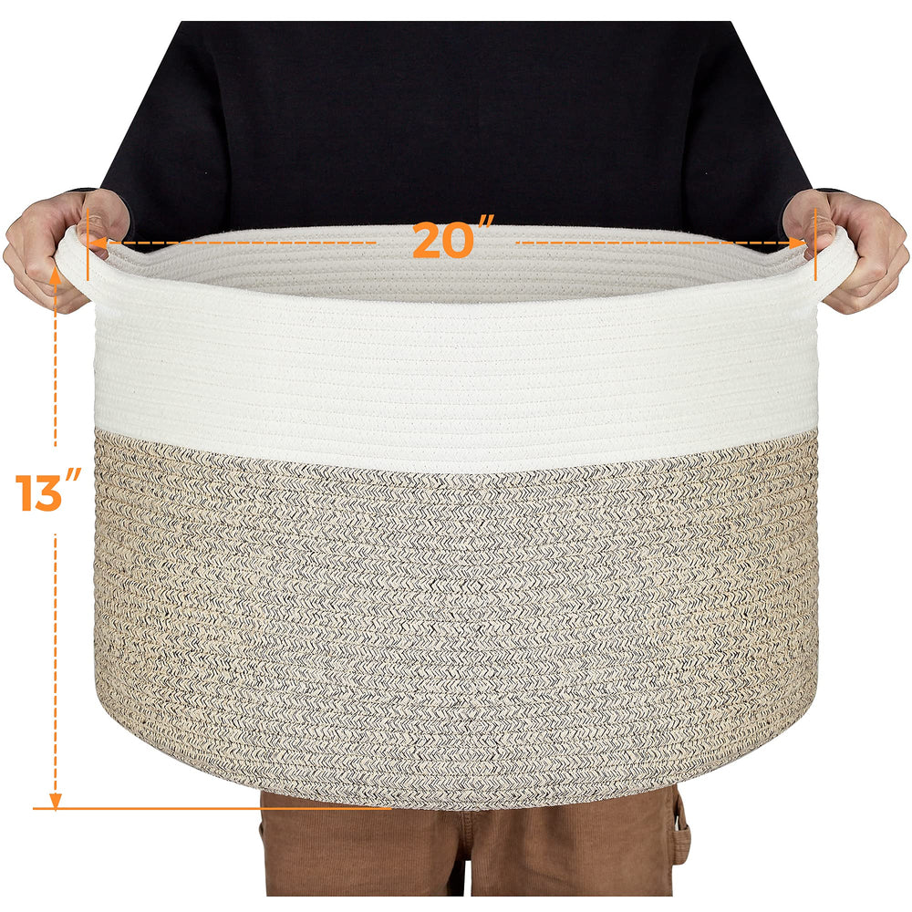 Ravinte Blanket Basket in a living room, offering stylish storage.
