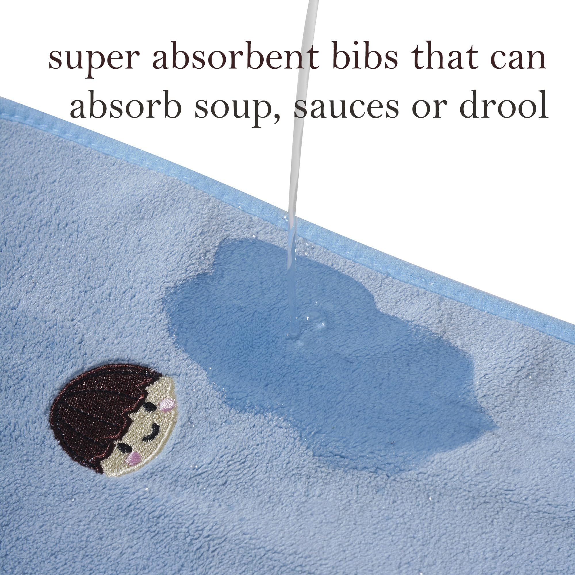 RAXIFU bibs protect dresses during meals with full coverage.