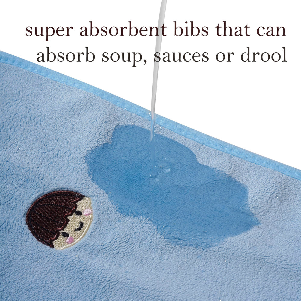 RAXIFU bibs protect dresses during meals with full coverage.