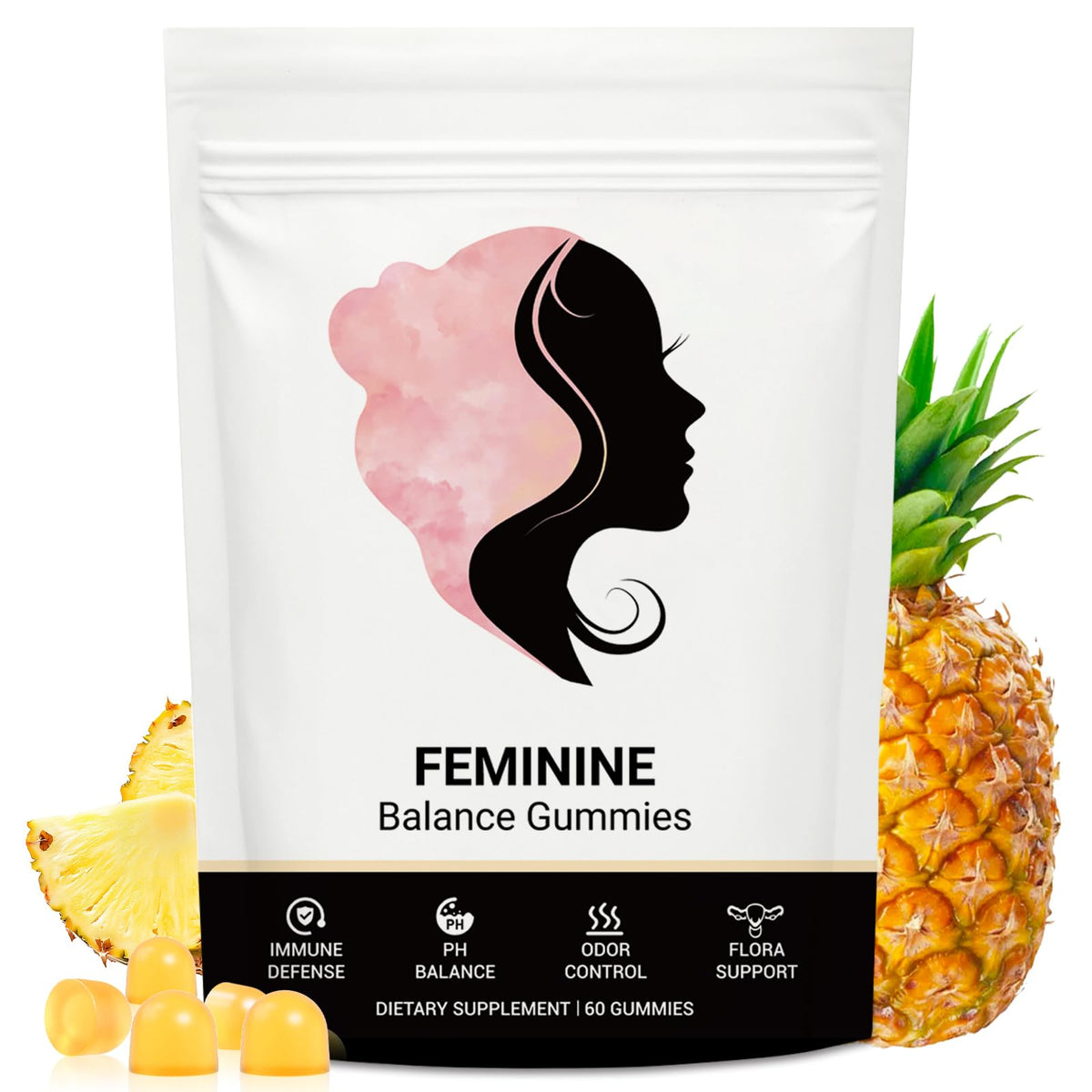 Rayanma feminine balance gummies bottle shows convenient daily self-care.