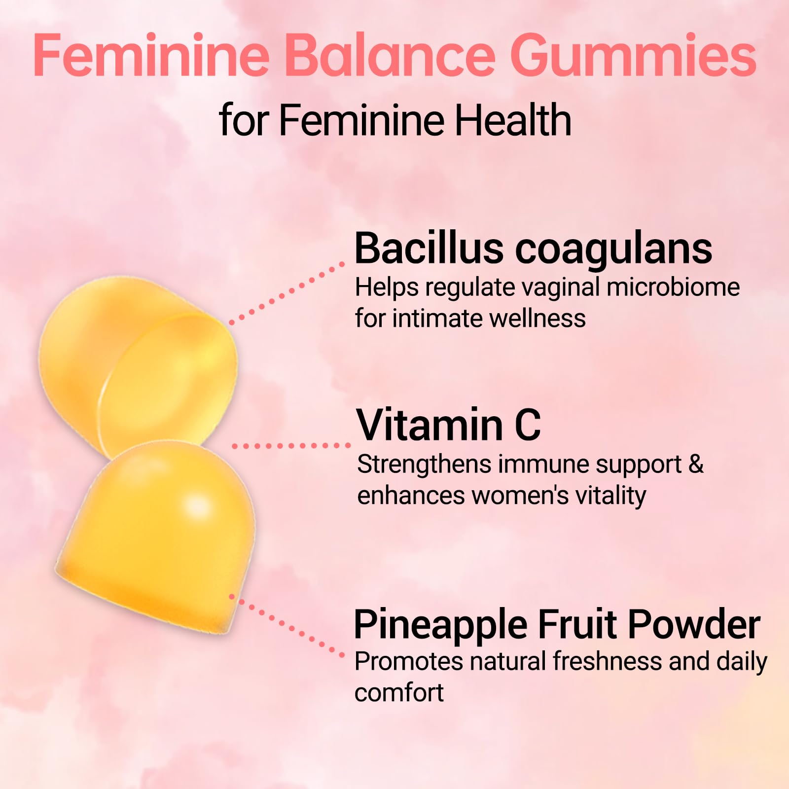 Rayanma gummies close-up reveals chewy texture and pineapple flavor.