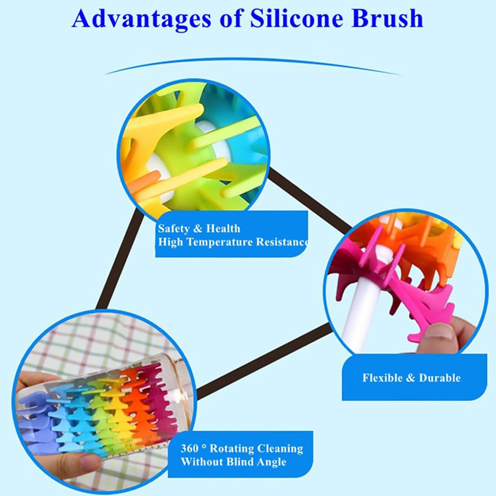 Rayhee durable silicone bottle brush built to last years