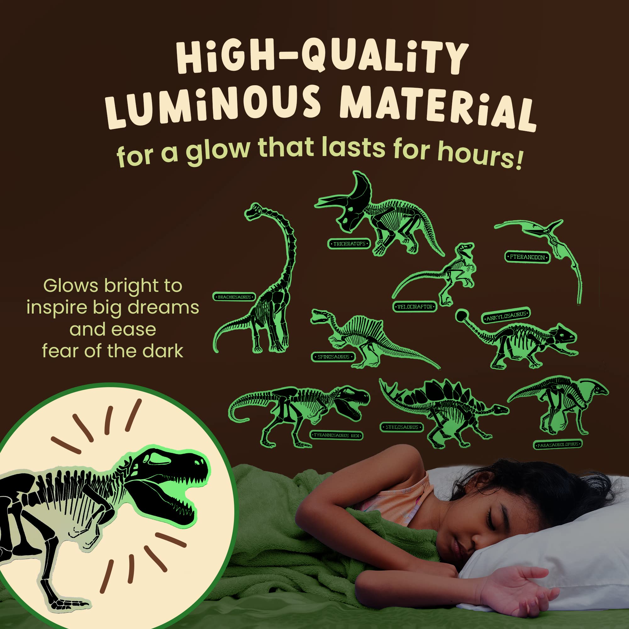 Rayliad glow in the dark Pteranodon wall decal glows overhead