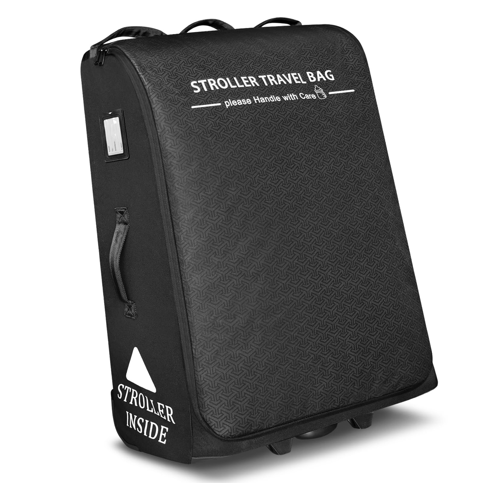 Raymace padded stroller bag with wheels for easy airport transport.