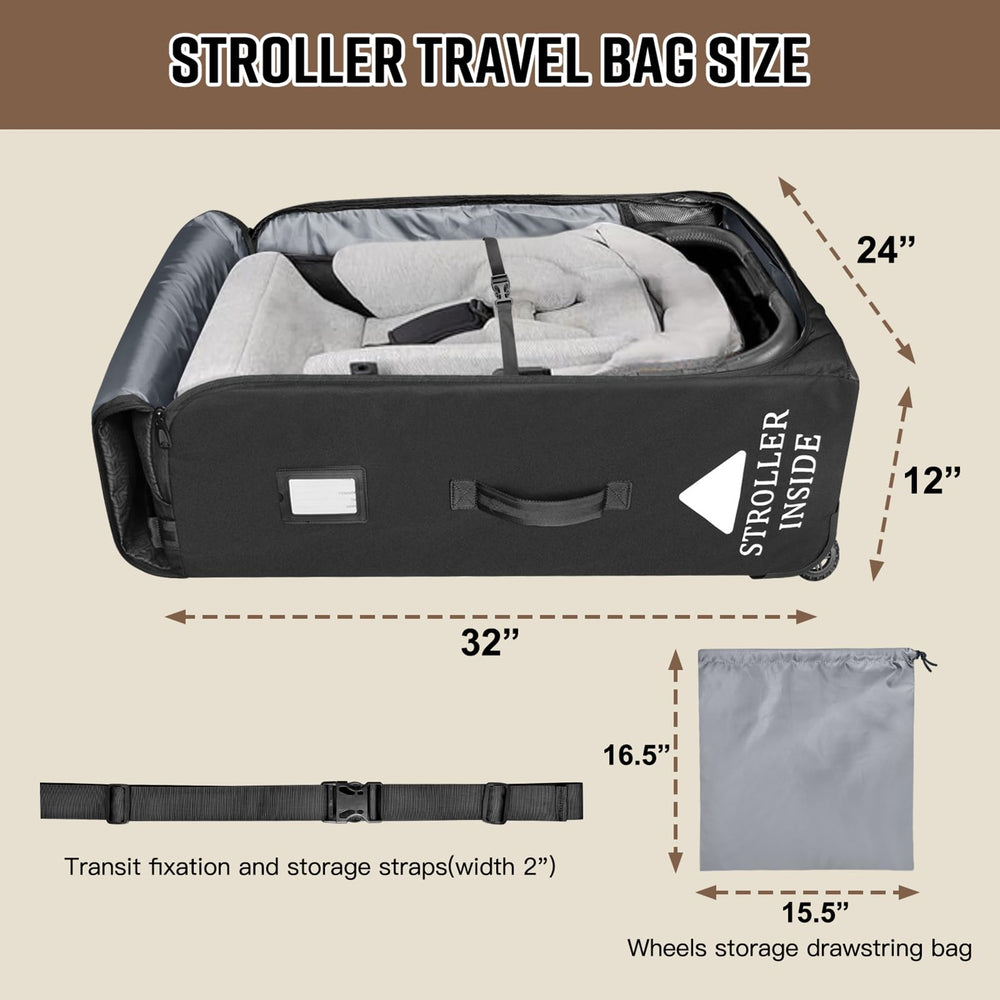 Raymace interior fixation strap keeps the stroller securely in place.