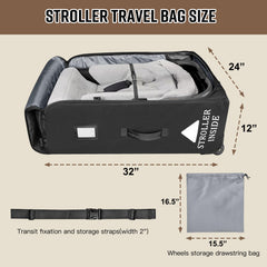 Raymace interior fixation strap keeps the stroller securely in place.
