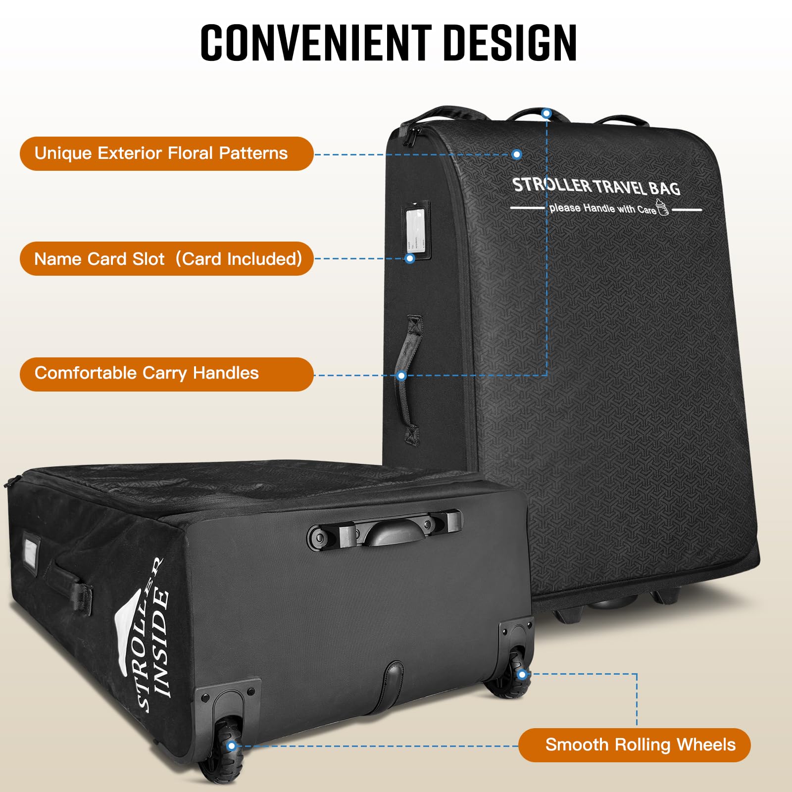 Raymace travel bag includes ID card for quick baggage claim.