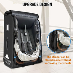 Raymace interior strap keeps stroller secure inside the bag.