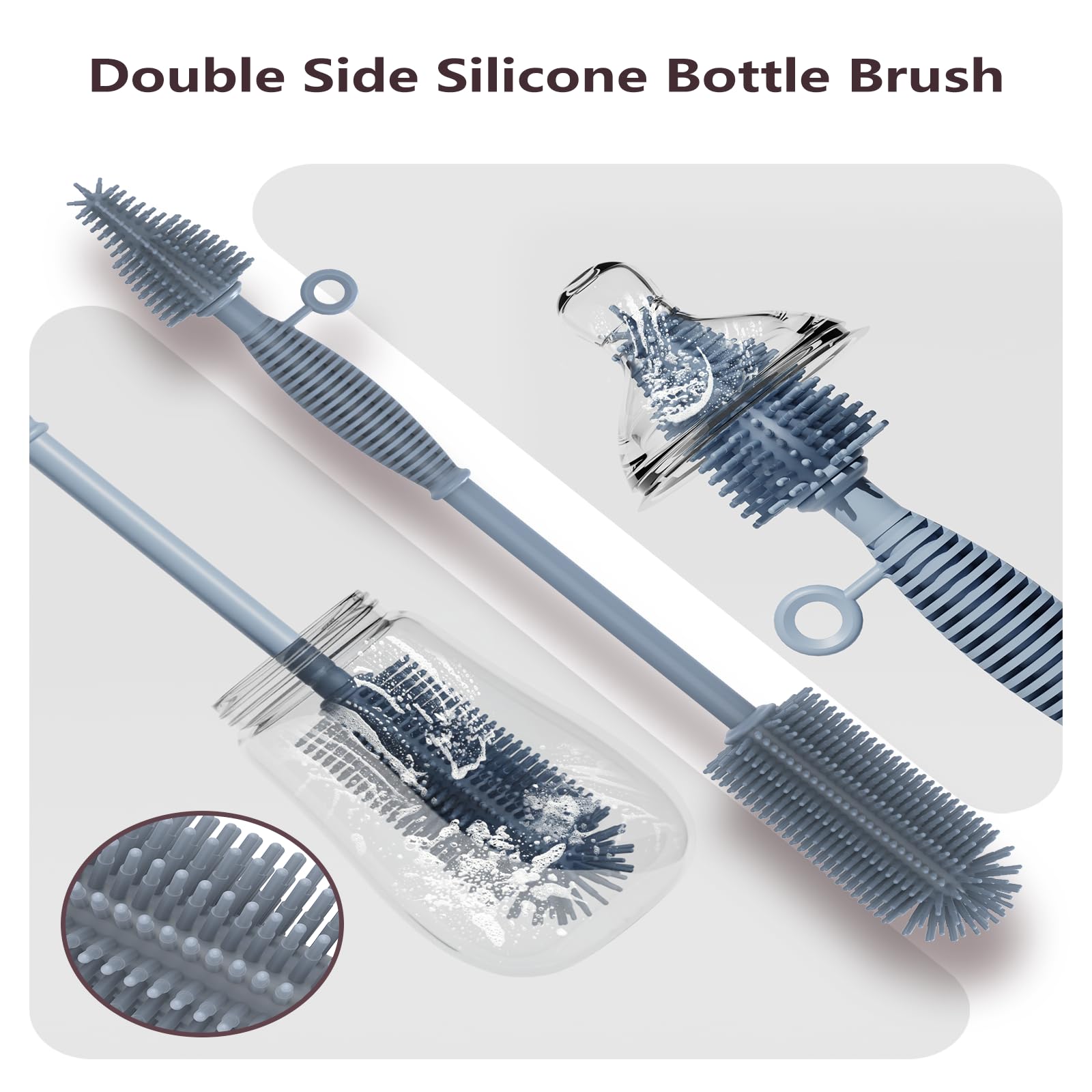 Raymeefa blue silicone cleaning kit for kitchen and travel use