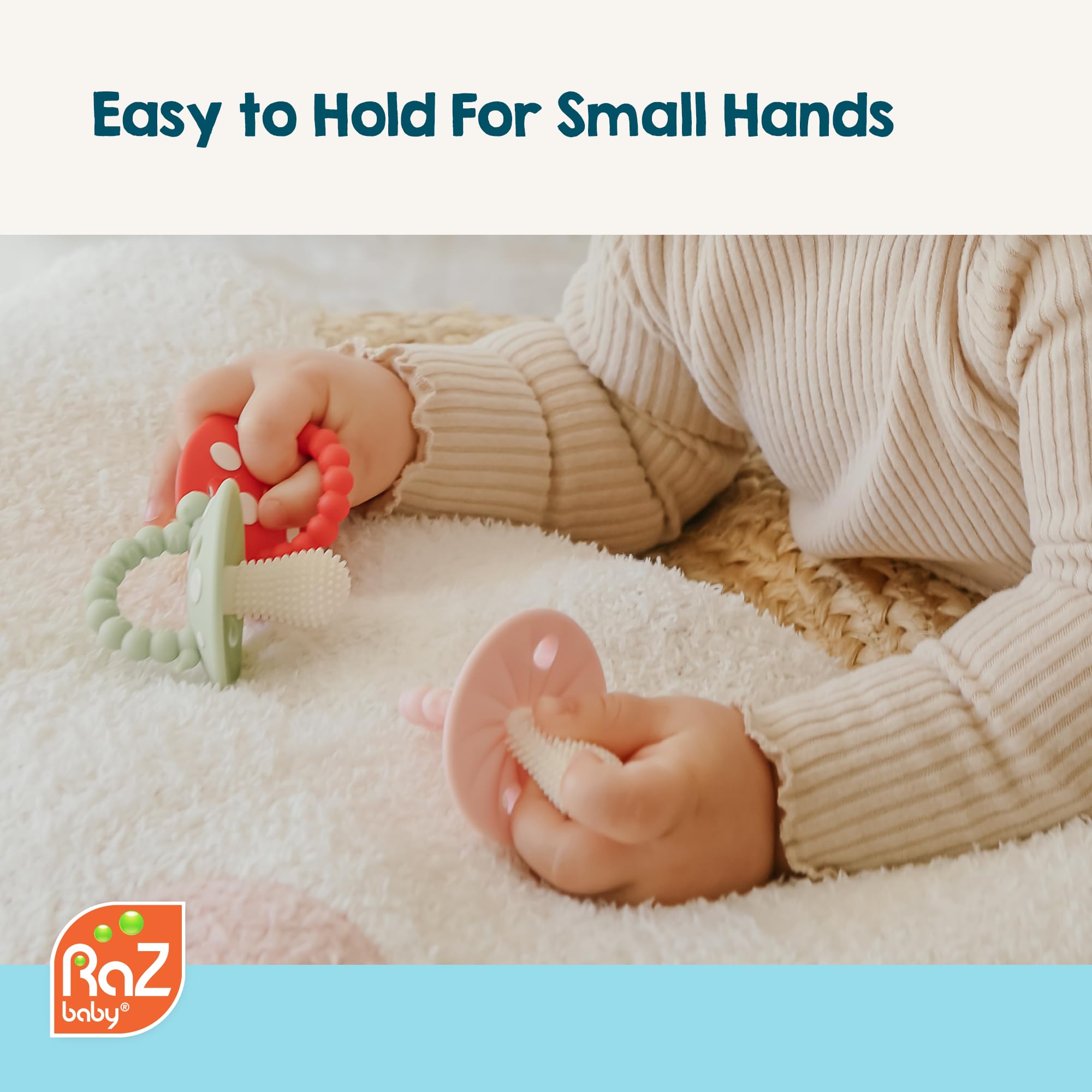 RaZbaby Chompy teether easy to clean and sterilize between uses