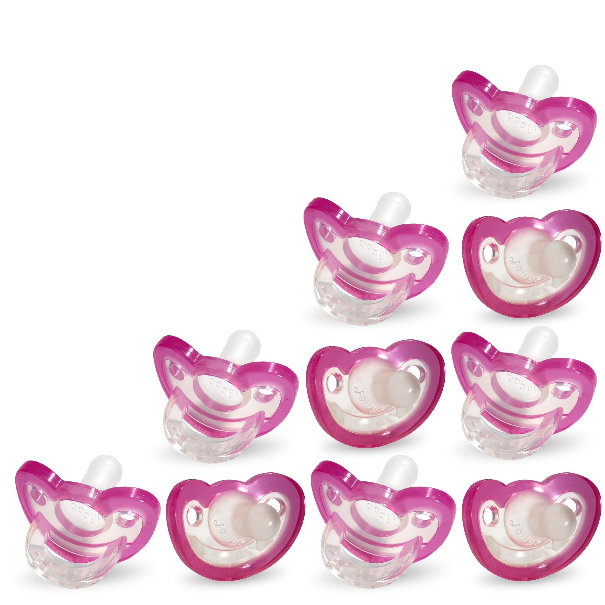 RaZbaby JollyPop 1-piece design pacifier for safer cleaning and fewer parts.