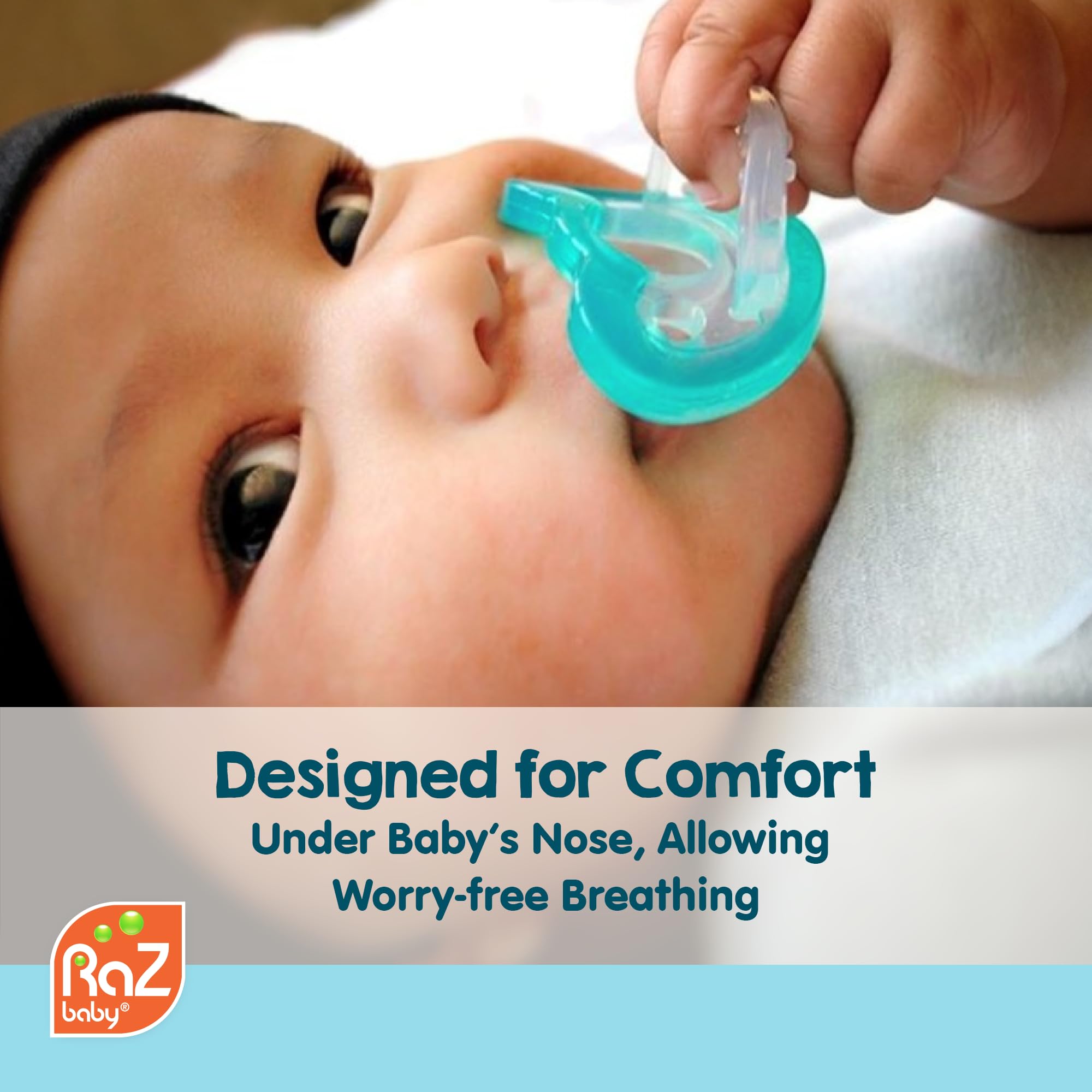 RaZbaby Jollypop orange pacifier free of phthalates and latex